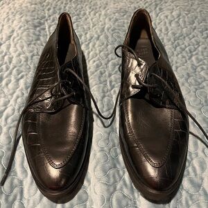 Paul Green Black Croc-Embossed Loafers